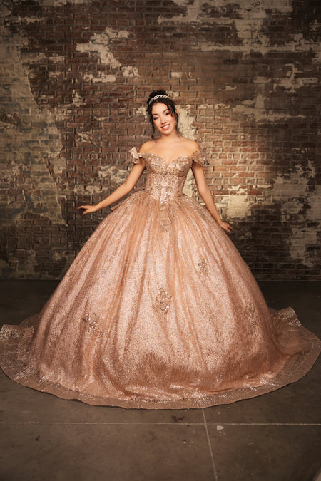Wholesale Sweet 16 Dress Off Shoulder Floral Lace Gala Gown By LA265