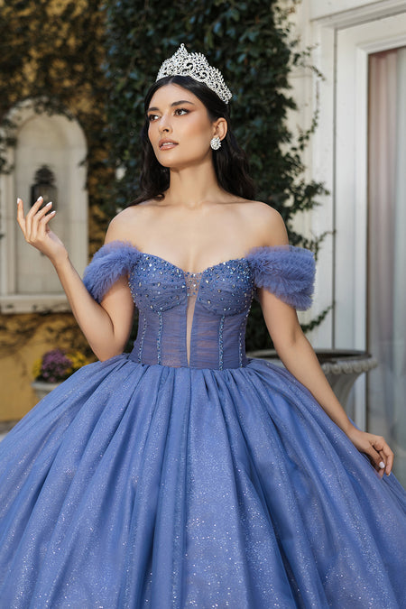 Wholesale Prom Gown Ruffle Short Sleeves Gala Dress By LA266