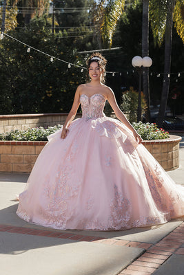 Wholesale Prom Gown Sweetheart Illusion Beaded Quince Gown By LA268