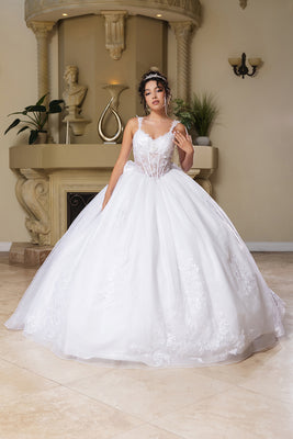 Wholesale Wedding Dress V-Neck Pleated Sweet 16 Ball Gown By LA269