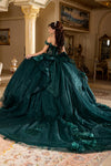 Load image into Gallery viewer, LA Merchandise LA270 Off-Shoulder Floral Applique Ball Gown with Glitter Tulle Skirt