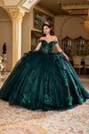 Load image into Gallery viewer, LA Merchandise LA270 Off-Shoulder Floral Applique Ball Gown with Glitter Tulle Skirt