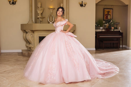 Wholesale Long Prom Dress Sweetheart Sequin Quince Ball Gown By LA274