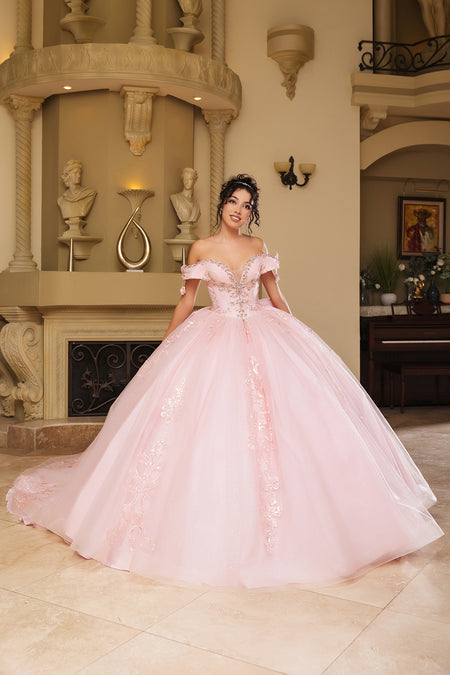 Wholesale Long Prom Dress Sweetheart Sequin Quince Ball Gown By LA274