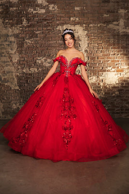 Wholesale Long Prom Dress Sweetheart Sequin Quince Ball Gown By LA274