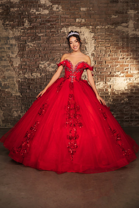 Wholesale Long Prom Dress Sweetheart Sequin Quince Ball Gown By LA274