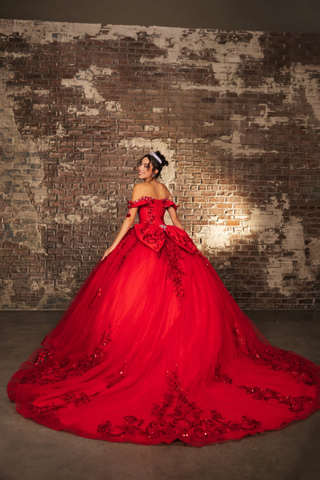 Wholesale Long Prom Dress Sweetheart Sequin Quince Ball Gown By LA274