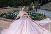Load image into Gallery viewer, LA Merchandise LA281 Off-Shoulder Glitter Quinceañera Gown with Beaded Appliqués