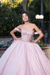 Load image into Gallery viewer, LA Merchandise LA281 Off-Shoulder Glitter Quinceañera Gown with Beaded Appliqués