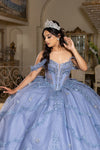 Load image into Gallery viewer, Wholesale Off-Shoulder Quinceanera Ball Gown with Beaded Floral Applique and Corset Bodice by LA283 - - Quinceanera Dress LA Merchandise