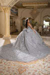 Load image into Gallery viewer, Wholesale Off-Shoulder Quinceanera Ball Gown with Beaded Floral Applique and Corset Bodice by LA283 - - Quinceanera Dress LA Merchandise