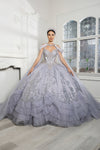 Load image into Gallery viewer, Wholesale Quinceanera Ball Gown with Detachable Cape and Glitter Applique By LA284 - - Quinceanera Dress LA Merchandise