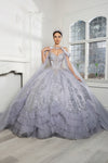 Load image into Gallery viewer, Wholesale Quinceanera Ball Gown with Detachable Cape and Glitter Applique By LA284 - - Quinceanera Dress LA Merchandise