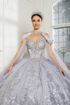Load image into Gallery viewer, Wholesale Quinceanera Ball Gown with Detachable Cape and Glitter Applique By LA284 - - Quinceanera Dress LA Merchandise