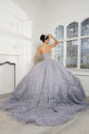 Load image into Gallery viewer, Wholesale Quinceanera Ball Gown with Detachable Cape and Glitter Applique By LA284 - - Quinceanera Dress LA Merchandise