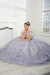 Load image into Gallery viewer, Wholesale Quinceanera Ball Gown with Detachable Cape and Glitter Applique By LA284 - - Quinceanera Dress LA Merchandise