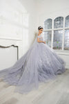 Load image into Gallery viewer, Wholesale Quinceanera Ball Gown with Detachable Cape and Glitter Applique By LA284 - - Quinceanera Dress LA Merchandise