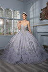 Load image into Gallery viewer, Wholesale Quinceanera Ball Gown with Detachable Cape and Glitter Applique By LA284 - STERLING - Quinceanera Dress LA Merchandise