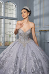 Load image into Gallery viewer, Wholesale Quinceanera Ball Gown with Detachable Cape and Glitter Applique By LA284 - - Quinceanera Dress LA Merchandise