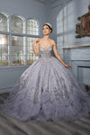 Load image into Gallery viewer, Wholesale Quinceanera Ball Gown with Detachable Cape and Glitter Applique By LA284 - - Quinceanera Dress LA Merchandise