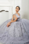 Load image into Gallery viewer, Wholesale Quinceanera Ball Gown with Detachable Cape and Glitter Applique By LA284 - - Quinceanera Dress LA Merchandise