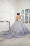 Load image into Gallery viewer, Wholesale Quinceanera Ball Gown with Detachable Cape and Glitter Applique By LA284 - - Quinceanera Dress LA Merchandise