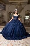 Load image into Gallery viewer, Wholesale Quinceañera Ball Gown with Off-Shoulder Floral Lace Appliqué by LA285