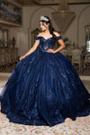 Load image into Gallery viewer, Wholesale Quinceañera Ball Gown with Off-Shoulder Floral Lace Appliqué by LA285