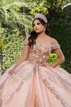 Load image into Gallery viewer, Wholesale Quinceañera Ball Gown with Off-Shoulder Floral Lace Appliqué by LA285