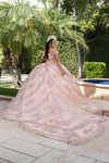 Load image into Gallery viewer, Wholesale Quinceañera Ball Gown with Off-Shoulder Floral Lace Appliqué by LA285