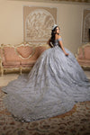 Load image into Gallery viewer, Wholesale Quinceañera Ball Gown with Off-Shoulder Floral Lace Appliqué by LA285