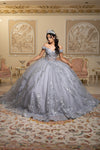 Load image into Gallery viewer, Wholesale Quinceañera Ball Gown with Off-Shoulder Floral Lace Appliqué by LA285
