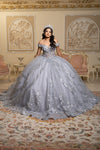 Load image into Gallery viewer, Wholesale Quinceañera Ball Gown with Off-Shoulder Floral Lace Appliqué by LA285