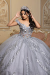 Load image into Gallery viewer, Wholesale Quinceañera Ball Gown with Off-Shoulder Floral Lace Appliqué by LA285