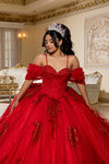 Load image into Gallery viewer, Wholesale Ball Gown with Corset Bodice Glitter Tulle Skirt &amp; Cathedral Train By LA287 - - Quinceanera Dress LA Merchandise