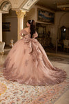 Load image into Gallery viewer, Wholesale Ball Gown with Corset Bodice Glitter Tulle Skirt &amp; Cathedral Train By LA287 - - Quinceanera Dress LA Merchandise