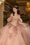 Load image into Gallery viewer, Wholesale Ball Gown with Corset Bodice Glitter Tulle Skirt &amp; Cathedral Train By LA287 - - Quinceanera Dress LA Merchandise