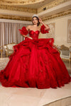 Load image into Gallery viewer, Wholesale Quinceañera Ball Gown with Corset Bodice Tiered Tulle Skirt &amp; Lace Appliqué By LA289
