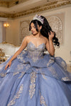 Load image into Gallery viewer, Wholesale Ball Gown Embroidered Corset Bodice with Detachable Handle Gloves By LA291