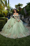 Load image into Gallery viewer, Wholesale Ball Gown Embroidered Corset Bodice with Detachable Handle Gloves By LA291