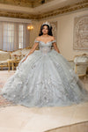 Load image into Gallery viewer, Wholesale Off Shoulder Ball Gown with Corset Bodice Crystal Embroidery &amp; Chapel Train By LA293 - PALESAGE - Quinceanera Dress LA Merchandise