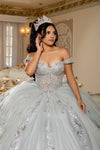 Load image into Gallery viewer, Wholesale Off Shoulder Ball Gown with Corset Bodice Crystal Embroidery &amp; Chapel Train By LA293 - - Quinceanera Dress LA Merchandise
