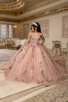 Load image into Gallery viewer, Elegant Quinceañera Ball Gown with Beaded Corset Bodice &amp; Glitter Tulle Skirt Dress By LA294 - ROSEGOLD - Quinceanera Dress LA Merchandise