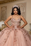 Load image into Gallery viewer, Elegant Quinceañera Ball Gown with Beaded Corset Bodice &amp; Glitter Tulle Skirt Dress By LA294 - - Quinceanera Dress LA Merchandise