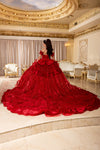 Load image into Gallery viewer, Wholesale Off-Shoulder Quinceañera Ball Gown Sequin Lace Embroidered Layered Skirt by LA295