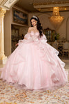 Load image into Gallery viewer, Wholesale Quinceañera Ball Gown Off-Shoulder Glitter Tulle Corset Dress by LA296
