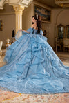 Load image into Gallery viewer, Wholesale Quinceañera Ball Gown Off-Shoulder Glitter Tulle Corset Dress by LA296