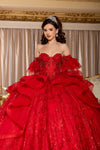 Load image into Gallery viewer, Wholesale Quinceañera Ball Gown Off-Shoulder Glitter Tulle Corset Dress by LA296