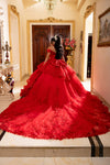 Load image into Gallery viewer, Wholesale Off-Shoulder Sweetheart Beaded Sequin Lace Corset Ballgown Quinceanera Gown by LA298 - - Long Formal Dresses LA Merchandise