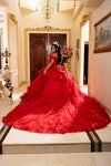 Load image into Gallery viewer, Wholesale Off-Shoulder Sweetheart Beaded Sequin Lace Corset Ballgown Quinceanera Gown by LA298 - - Long Formal Dresses LA Merchandise